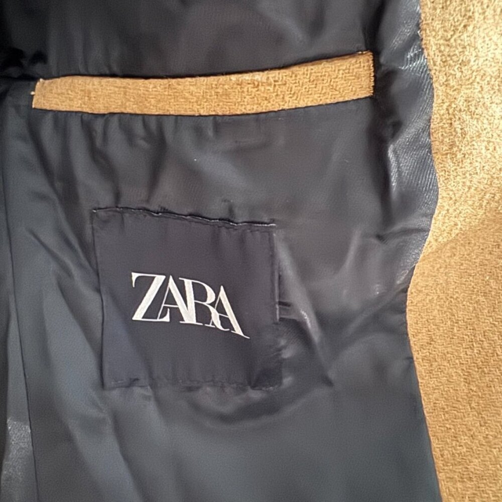 Zara Brown Trenchcoat Size Small Like New - Picture 2 of 2